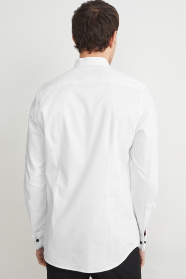 Bărbați - Cămașă smoking - slim fit - guler papion - ușor de călcat - alb