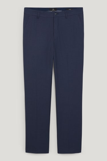 Pánské - Oblekové kalhoty - regular fit - stretch - LYCRA® - tmavomodrá