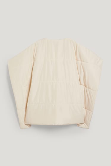 Women - Quilted poncho - beige