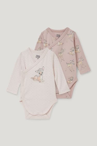 Baby Girls - Confezione da 2 - Bambi - body incrociati neonati - rosa