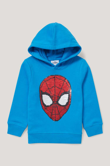 Niños - Spider-Man - sudadera con capucha - con brillos - azul
