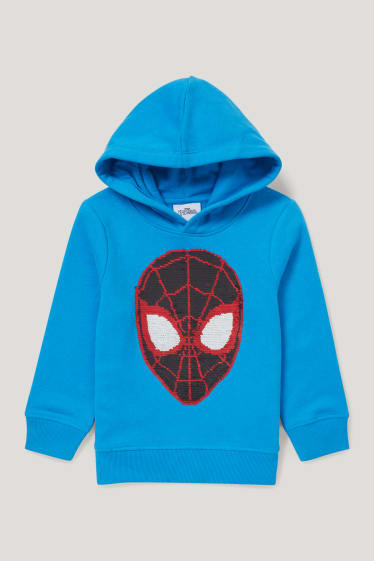 Niños - Spider-Man - sudadera con capucha - con brillos - azul