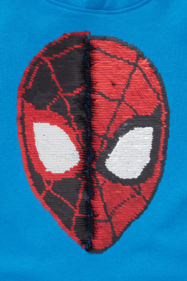 Niños - Spider-Man - sudadera con capucha - con brillos - azul