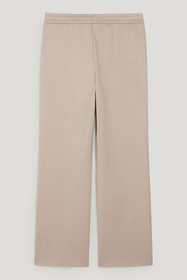 Dames - Pantalon - mid waist - wide leg - beige-mix
