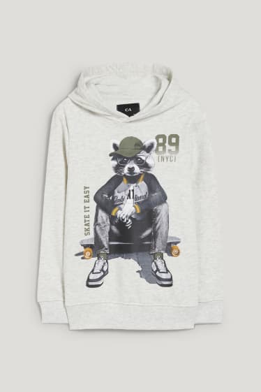 Bambini: - Felpa con cappuccio - grigio chiaro melange