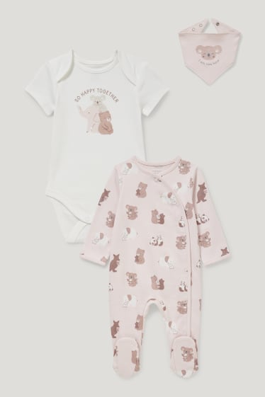 Baby Girls - Zestaw dla noworodka - 3 części - biały / jasnoróżowy
