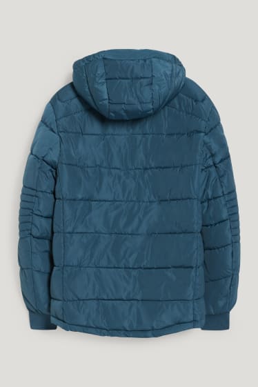 Uomo - Giacca trapuntata con cappuccio - blu