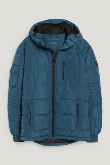 Uomo - Giacca trapuntata con cappuccio - blu