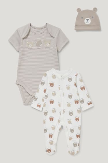 Baby Girls - Set per neonati - 3 pezzi - bianco / beige