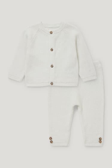 Baby Boys - Babyoutfit - 2-delig - crème wit