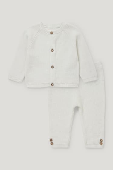 Baby Boys - Compleu bebeluși - 2 piese - alb-crem