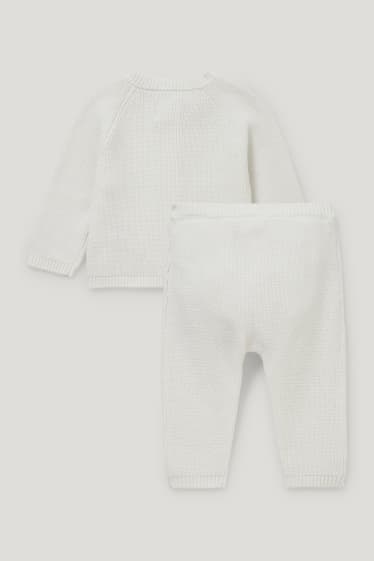 Baby Boys - Compleu bebeluși - 2 piese - alb-crem