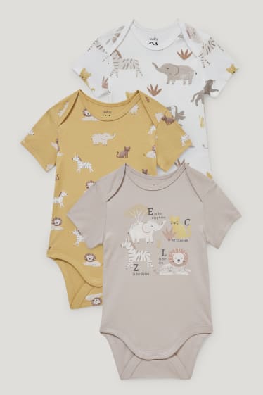 Baby Girls - Multipack of 3 - baby bodysuit - white / yellow