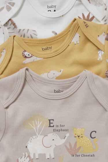 Baby Girls - Wielopak, 3 szt. - body niemowlęce - bawełna bio - biały / żółty
