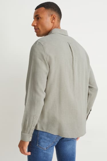 Hommes - Chemise - regular fit - col kent - vert clair