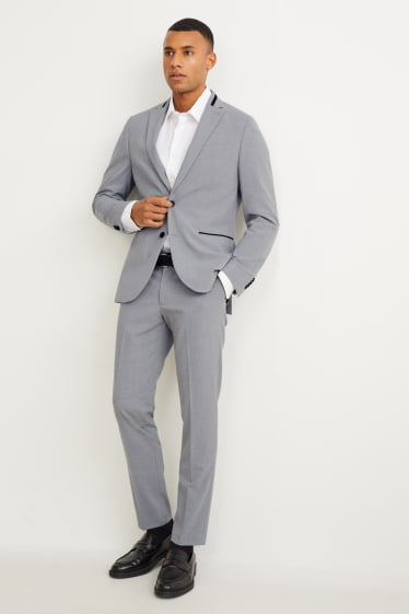 Hommes - Pantalon de costume - slim fit - Flex - LYCRA® - gris clair chiné