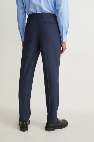Pánské - Oblekové kalhoty - regular fit - stretch - LYCRA® - tmavomodrá