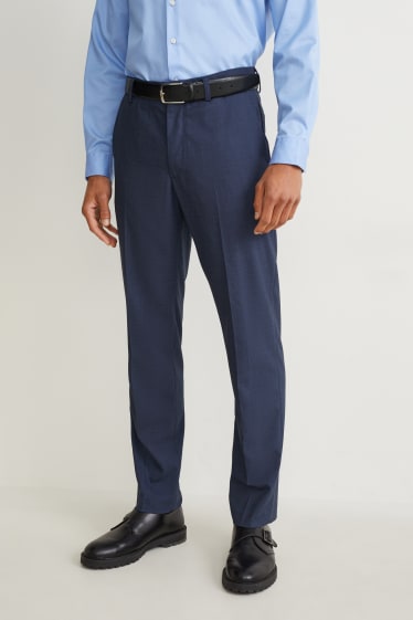 Pánské - Oblekové kalhoty - regular fit - stretch - LYCRA® - tmavomodrá