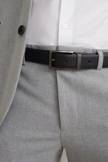 Heren - Omkeerbare riem - imitatieleer - zwart