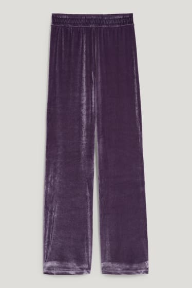 Exclusivo online - CLOCKHOUSE - pantalón de deporte de terciopelo - lila