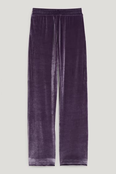 Exclusivo online - CLOCKHOUSE - pantalón de deporte de terciopelo - lila