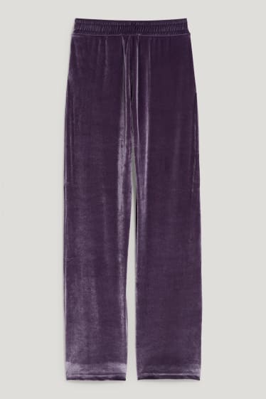 Exclusivo online - CLOCKHOUSE - pantalón de deporte de terciopelo - lila