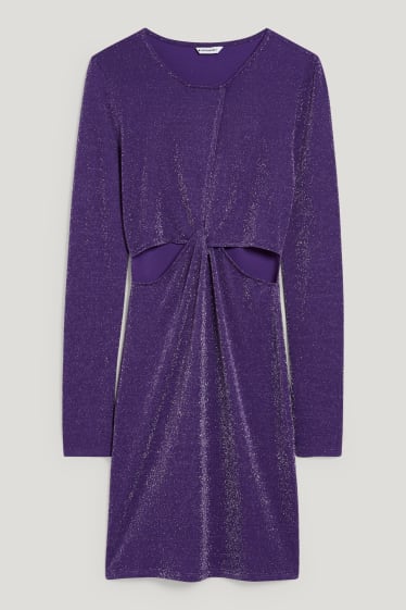 Clockhouse femme - CLOCKHOUSE - robe avec nœud - effet brillant - violet