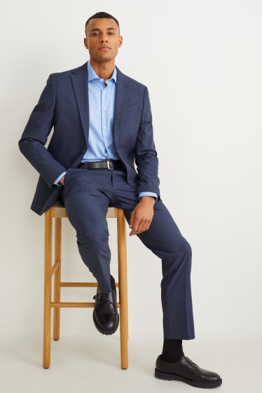 Hommes - Veste de costume - regular fit - matière extensible - LYCRA® - bleu foncé