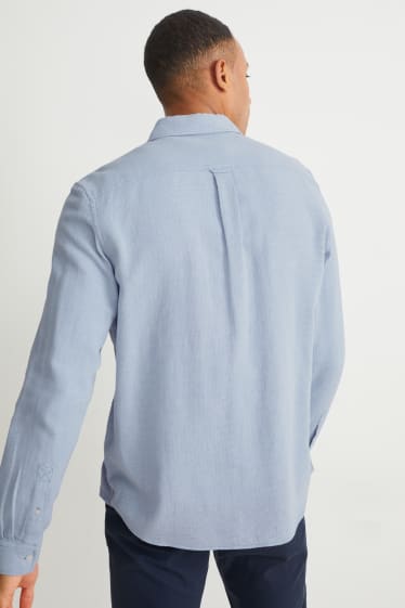 Uomo - Camicia - regular fit - collo all'italiana - azzurro