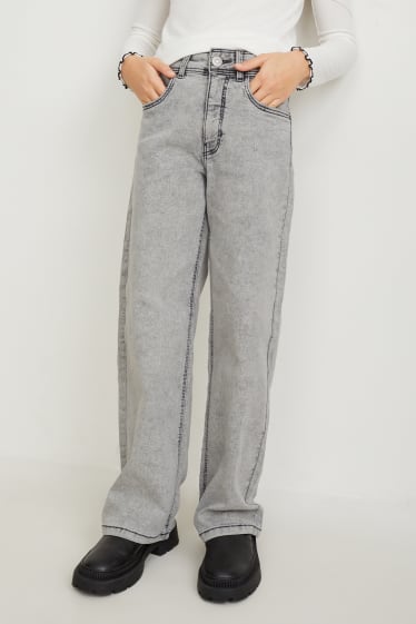 Kids Girls - Wide leg jeans - dżins-jasnoszary