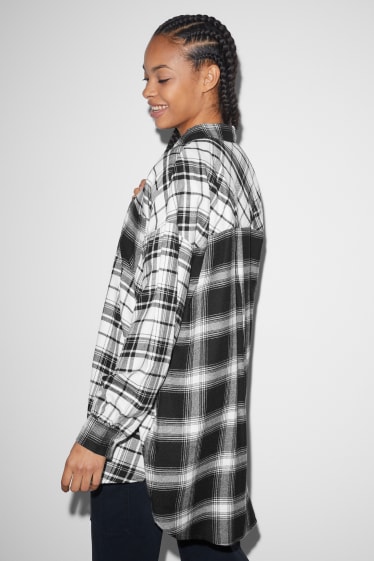 Clockhouse Girls - CLOCKHOUSE - blusa - a quadretti - nero / bianco