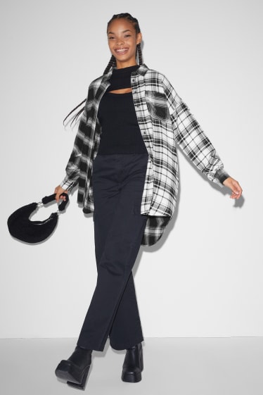 Clockhouse Girls - CLOCKHOUSE - blusa - a quadretti - nero / bianco
