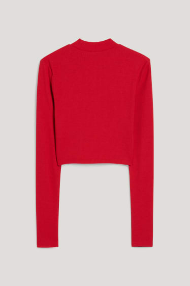Online exclusive - CLOCKHOUSE - cropped long sleeve top - red