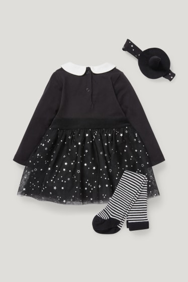 Bébé filles - Ensemble pour bébé de Halloween - 3 pièces - finition brillante - noir
