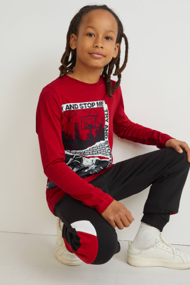 Kids Boys - Set - long sleeve top and joggers - 2 piece - red