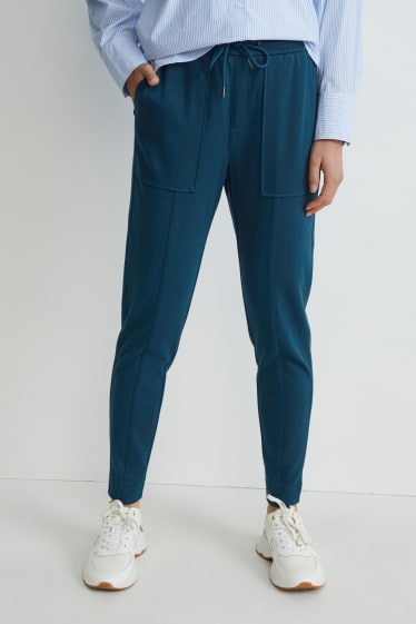 Dames - Pantalon - mid waist - tapered fit - groen