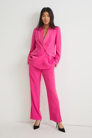 Women - Trousers - high waist - straight fit - pink