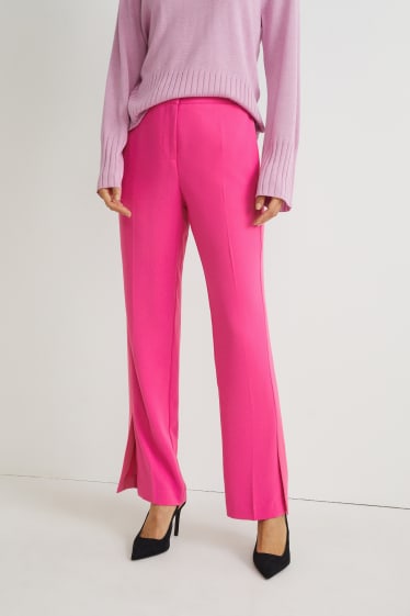 Women - Trousers - high waist - straight fit - pink