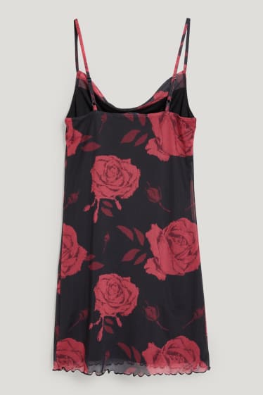 Clockhouse femme - CLOCKHOUSE - robe moulante - à fleurs - noir