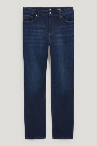 Women - Straight jeans - mid-rise waist - LYCRA® - denim-blue