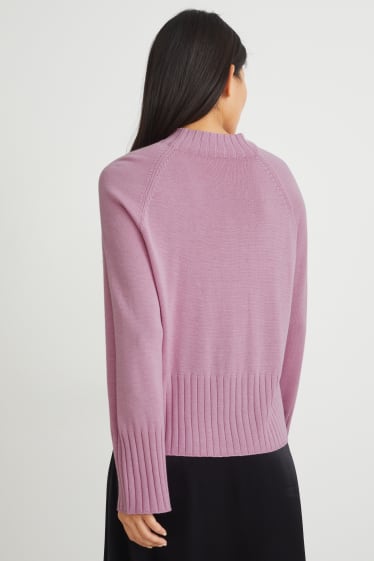 Donna - Maglione con componente di seta - rosa