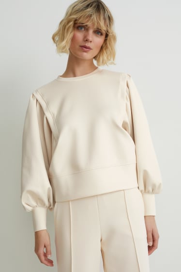 Damen - Sweatshirt - cremeweiss