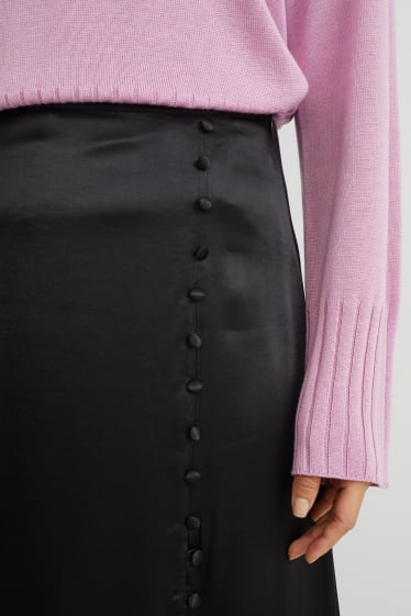 Damen - Satin-Rock - schwarz