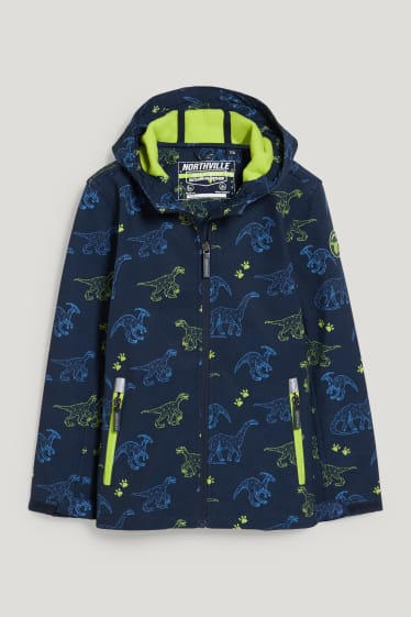 Toddler Boys - Dino - softshelljas met capuchon - donkerblauw