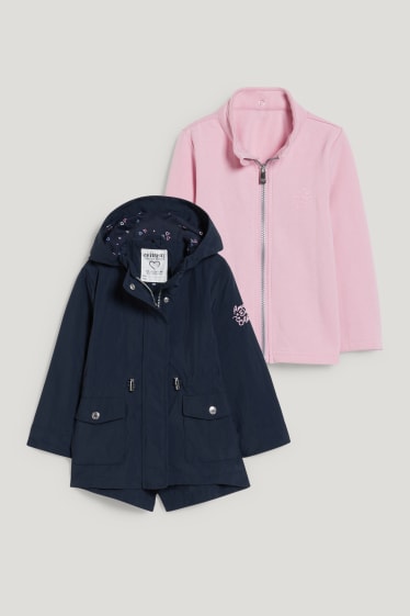 Toddler Girls - 3-in-1-jack met capuchon - donkerblauw