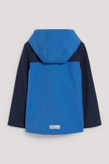 Toddler Boys - Softshell jacket with hood - dark blue