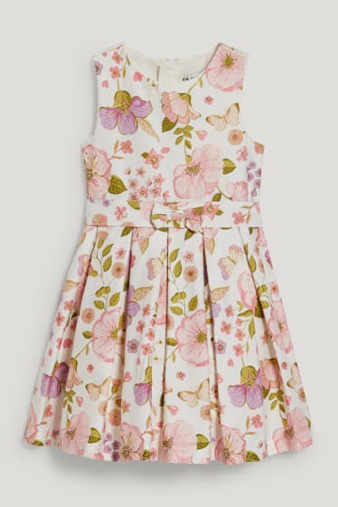 Niñas - Vestido - de fiesta - de flores - blanco / rosa