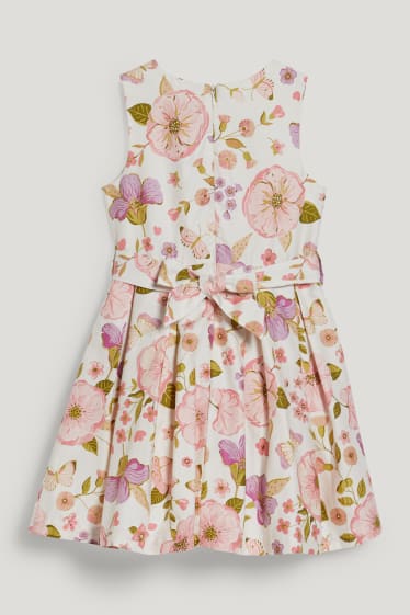 Niñas - Vestido - de fiesta - de flores - blanco / rosa