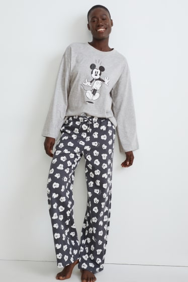 Dames - Pyjama - Mickey Mouse - licht grijs-mix