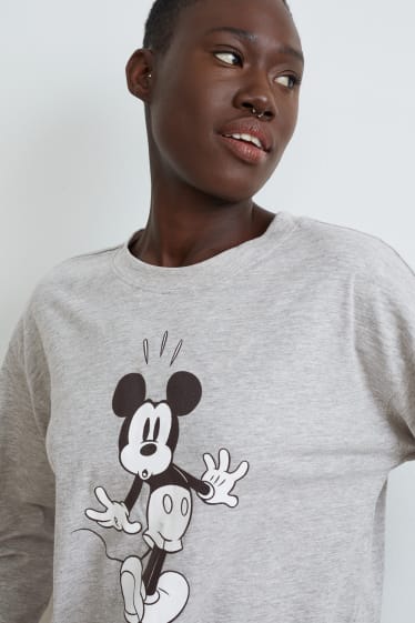 Dames - Pyjama - Mickey Mouse - licht grijs-mix